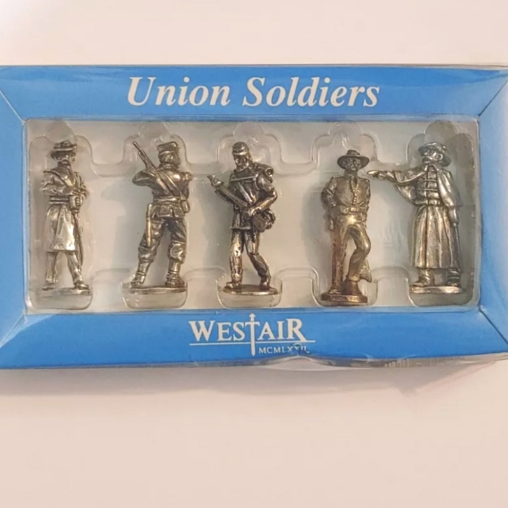 WESTAIR UNION SOLDIERS SET OF 5 CIVIL WAR PEWTER FIGURINES